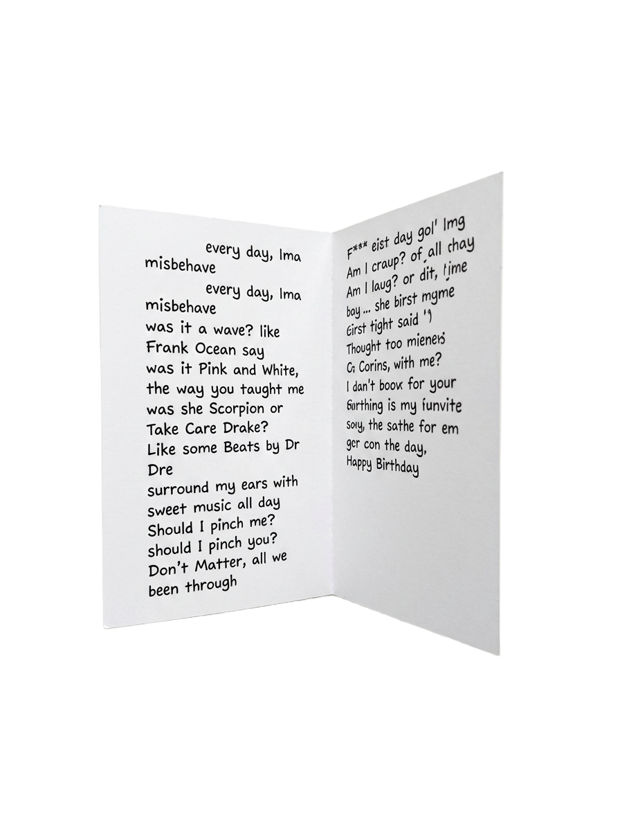 Hip-Hop Mo'Mark folded greeting card floating